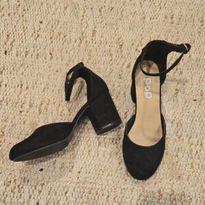 Black Suede Women's Heels